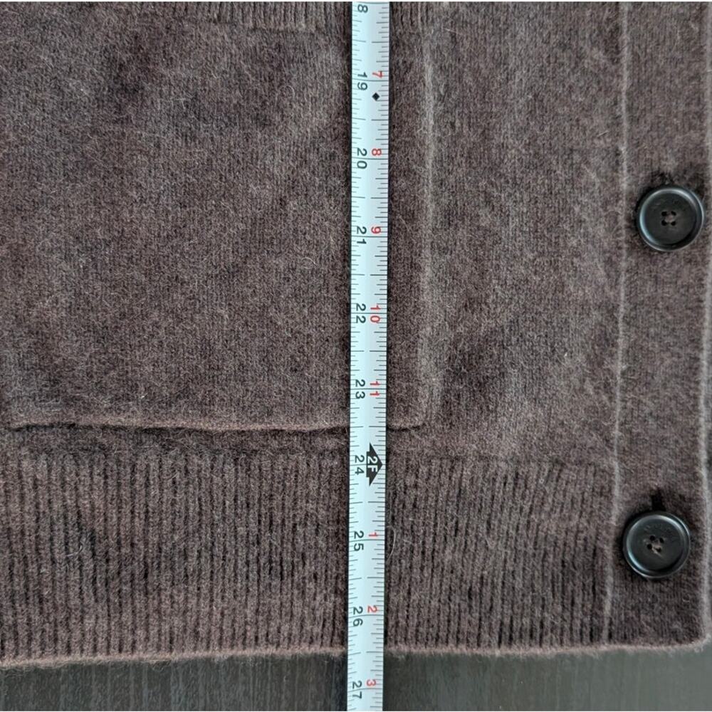 Anine Bing Jackson Deep Brown 100% Cashmere V-neck Button Logo Cardigan, size S - Picture 7 of 9